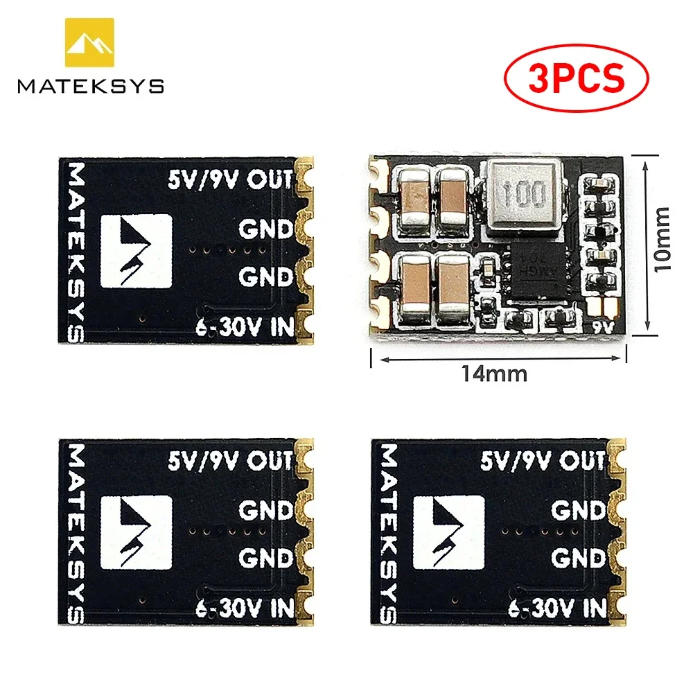 Понижающий регулятор MATEKSYS Micro BEC 6-30 в до 5 В/9 В-ADJ 10x14 мм для РУ моделей FPV гоночных