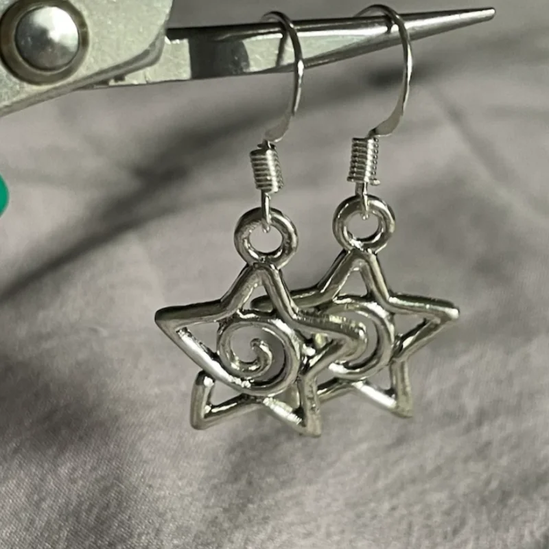 Ожерелье ручной работы с серебряной свисающей звездой | серьги Celestial Fairycore Cottagecore