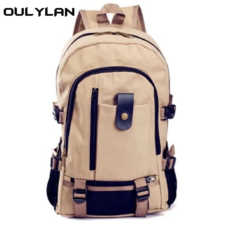 

Большой Мужской винтажный холщовый рюкзак для мужчин, подходит для большинства ноутбуков, школьная сумка для ноутбука, походный дорожный ранец