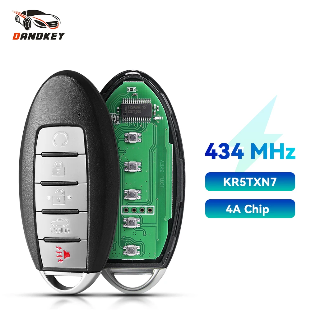 

Dandkey Keyless Remote S180144905 For Nissan Pathfinder Murano 2019 2020 2021 433.92MHz FCC ID: KR5TXN7 Smart Key Fob 5 Button