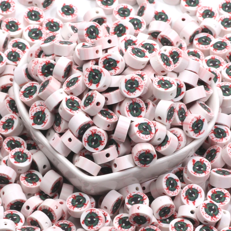 20 шт. ужасные бусины-разделители на Хэллоуин бусины из полимерной глины сглаза