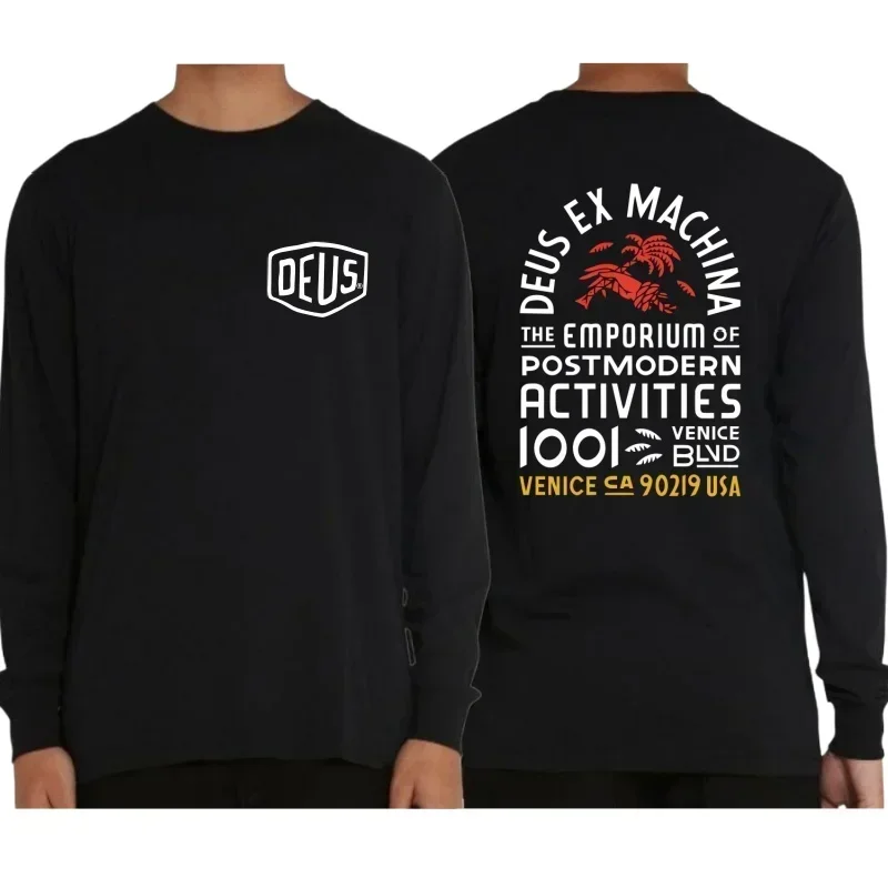 Y2K DEUS EX MACHINA модная футболка с длинными рукавами и буквенным принтом для мужчин