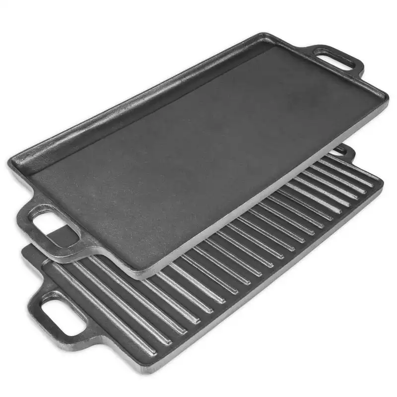 

Reversible & Preseasoned 19.5” x 9” Cast Iron Griddle Sewing kit Maquina de cocer Prensatelas industrial Handheld sewing mac