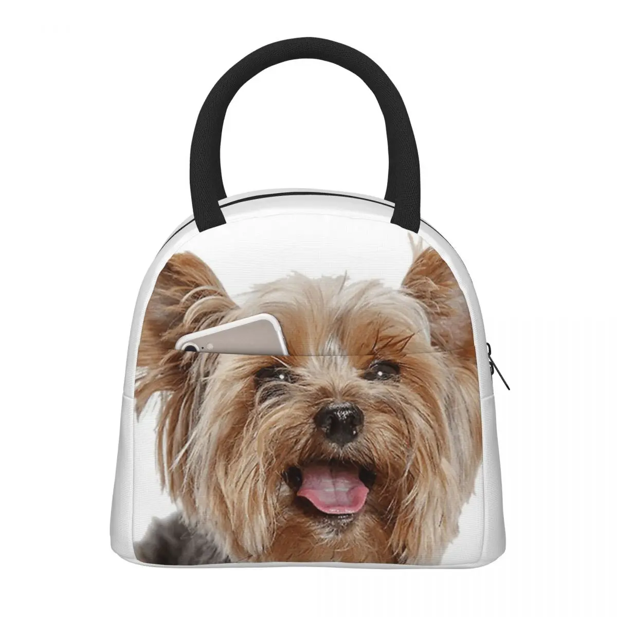 Cute Yorkie Yorkshire Terrier Lunch Bag Waterproof Insulated Cooler Dog Puppy Thermal Cold Food Picnic Lunch Box for Women Kids
