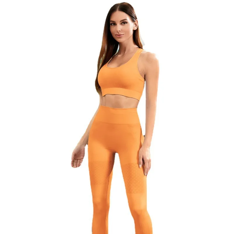 Workout Leggings for Women High Waist,Seamless Workout Padded Bra 2 Piece Outfits Set