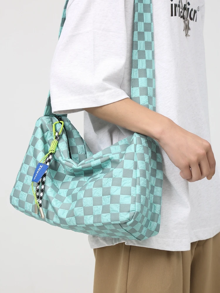 

Роскошная Стильная летняя новая женская Диагональная Сумка на одно плечо, повседневная универсальная большая сумка с клетчатым узором