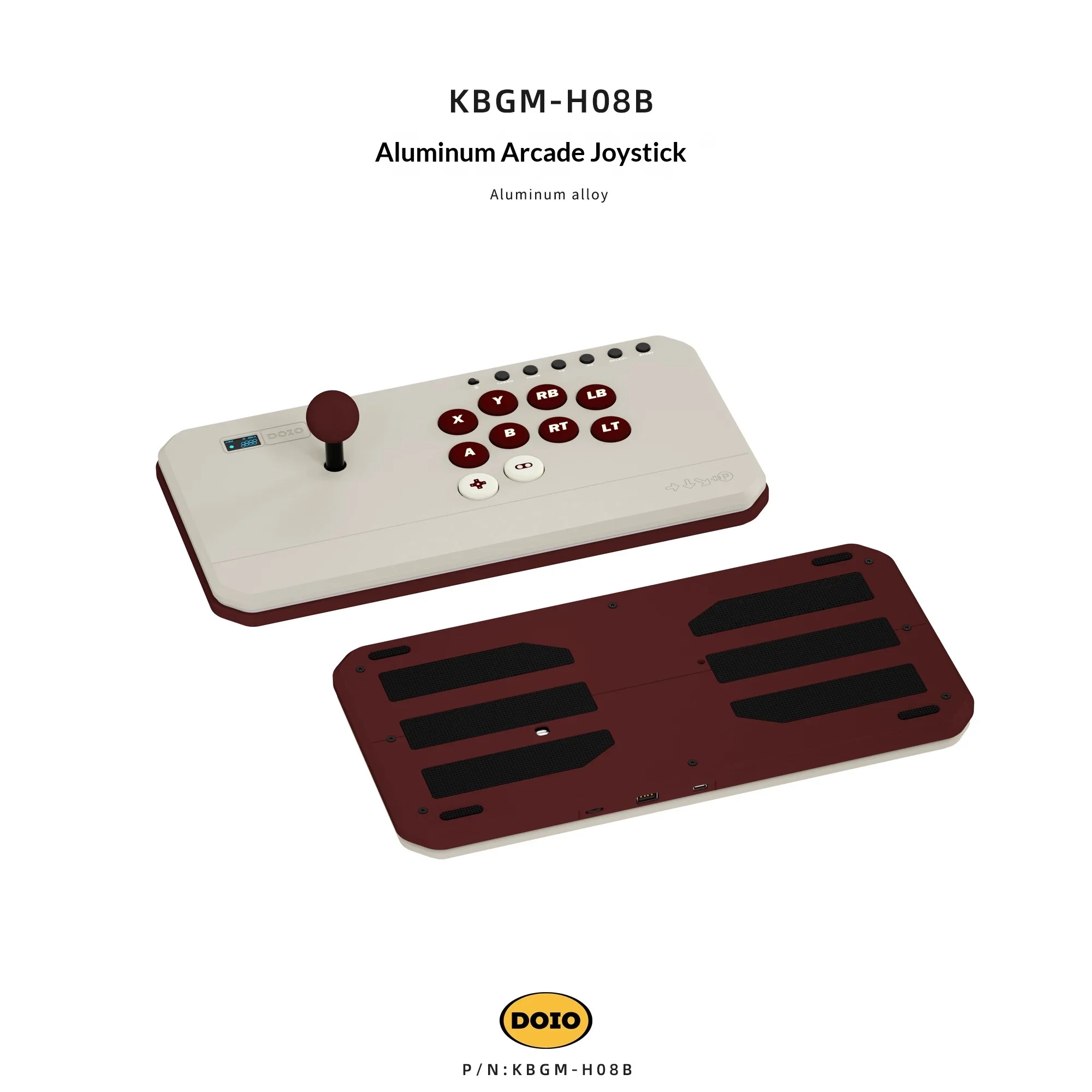 Фото Игровая клавиатура DOIO KBGM-H08B с горячей заменой переключателей, проводная, из алюминиевого сплава, с короткими переключателями Kaihua, кольцевой подсветкой №4
