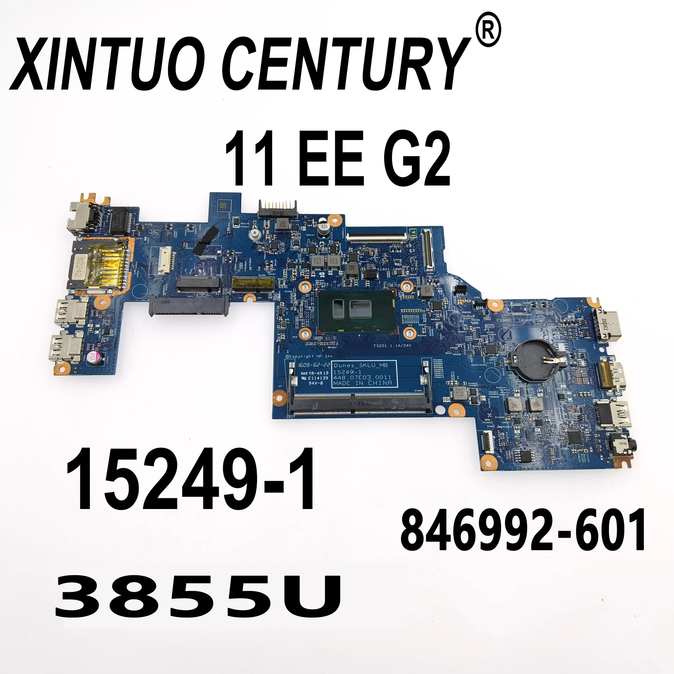 

846992-001 846992-501 846992-601 Motherboard for HP Probook 11 EE G2 Laptop Motherboard 15249-1 with CPU 3855U DDR3 100% Tested