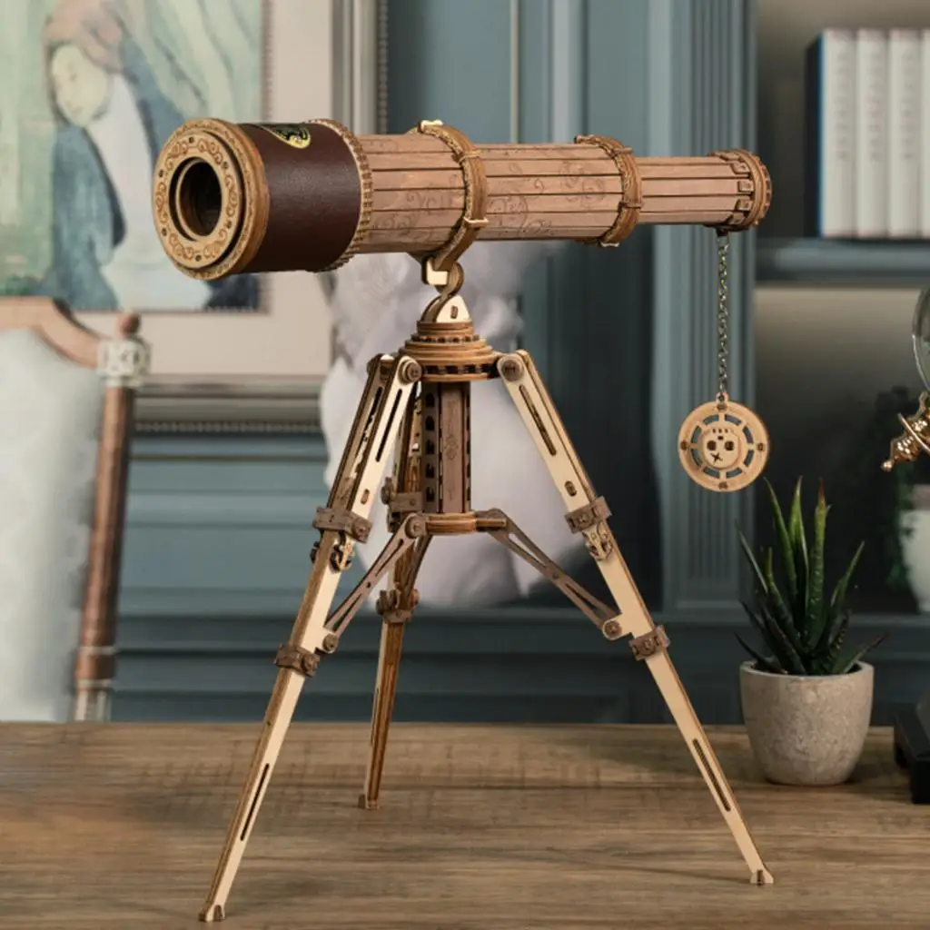

Wooden Telescope Model Telescope Toy Build Assemble Toy for Children Teens