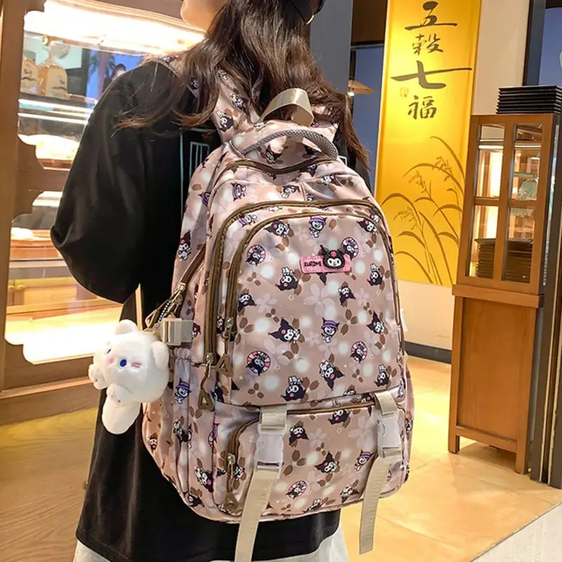 Рюкзак Sanrioed с аниме Kuromi милый вместительный школьный портфель для учеников