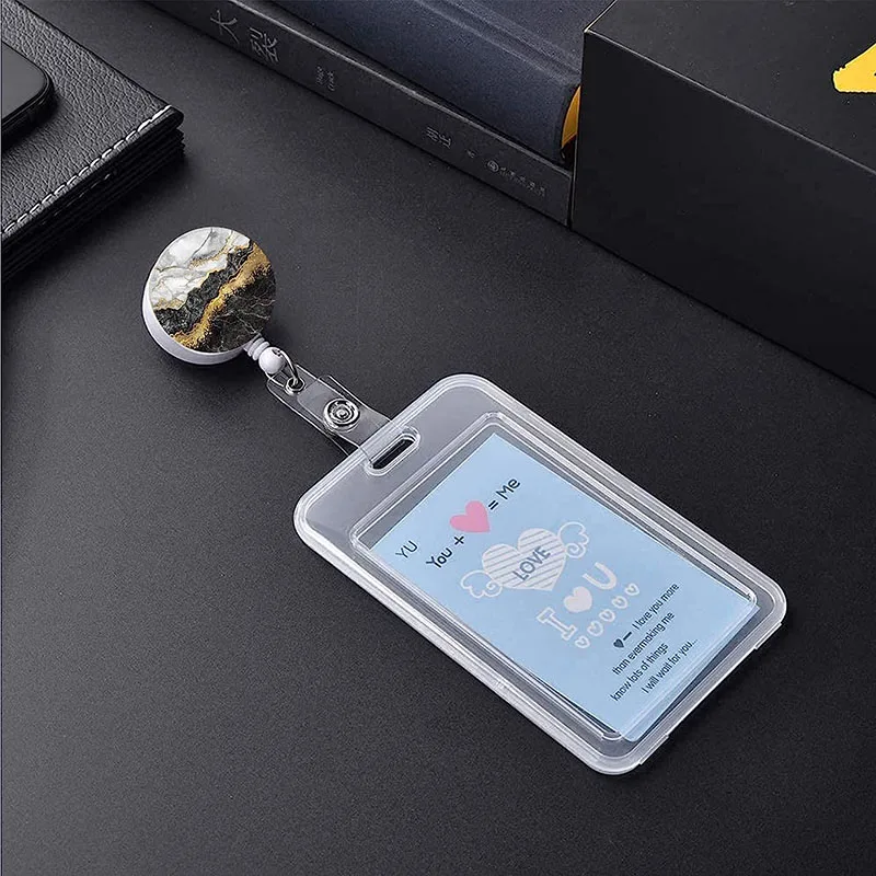 1pcs Retractable ID Badge Holder Nurse Badge Reels with Clip Name Card Holders for Office Worker Doctor Nurse