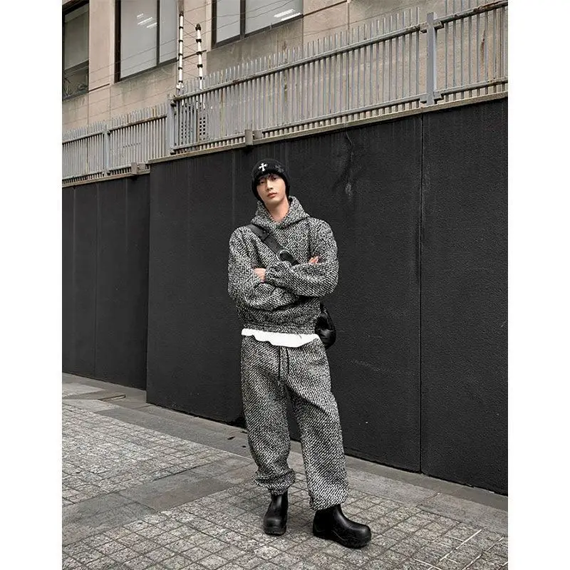 Свитшот с капюшоном и прямые брюки Y2k K Pop