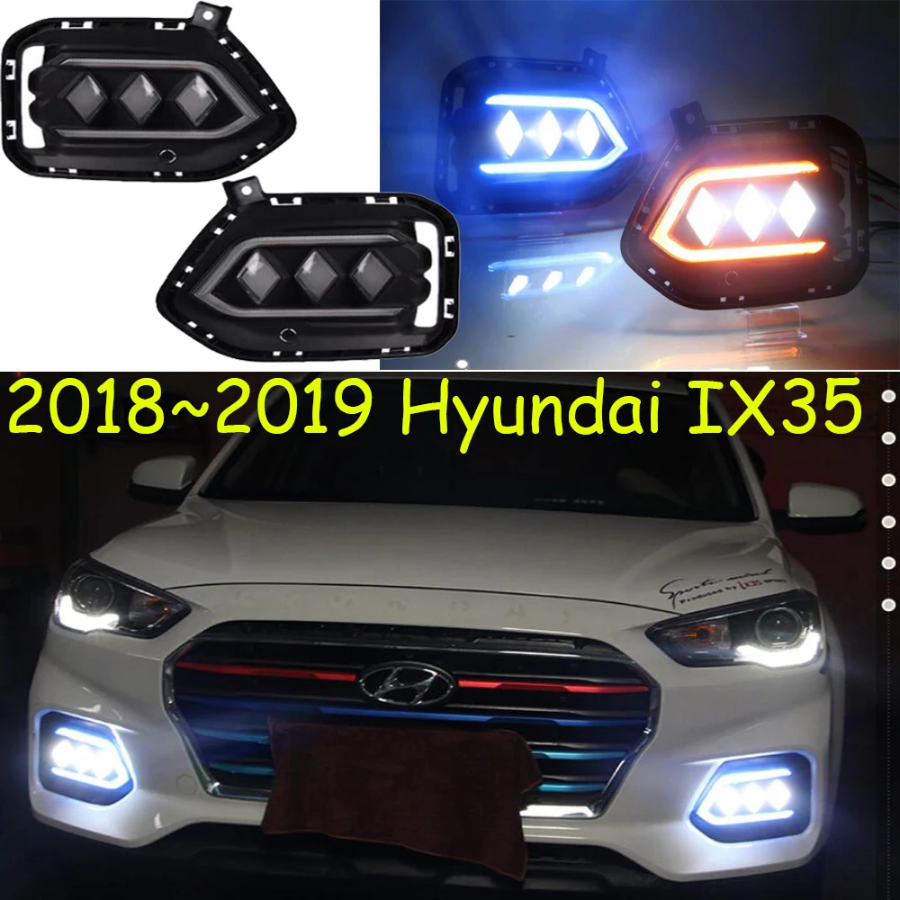Фото Фара-бампер для Hyundai IX35, дневные ходовые огни (DRL) 2018-2019 г., автомобильные аксессуары, светодиодная фара, противотуманная фара для Tucson №1