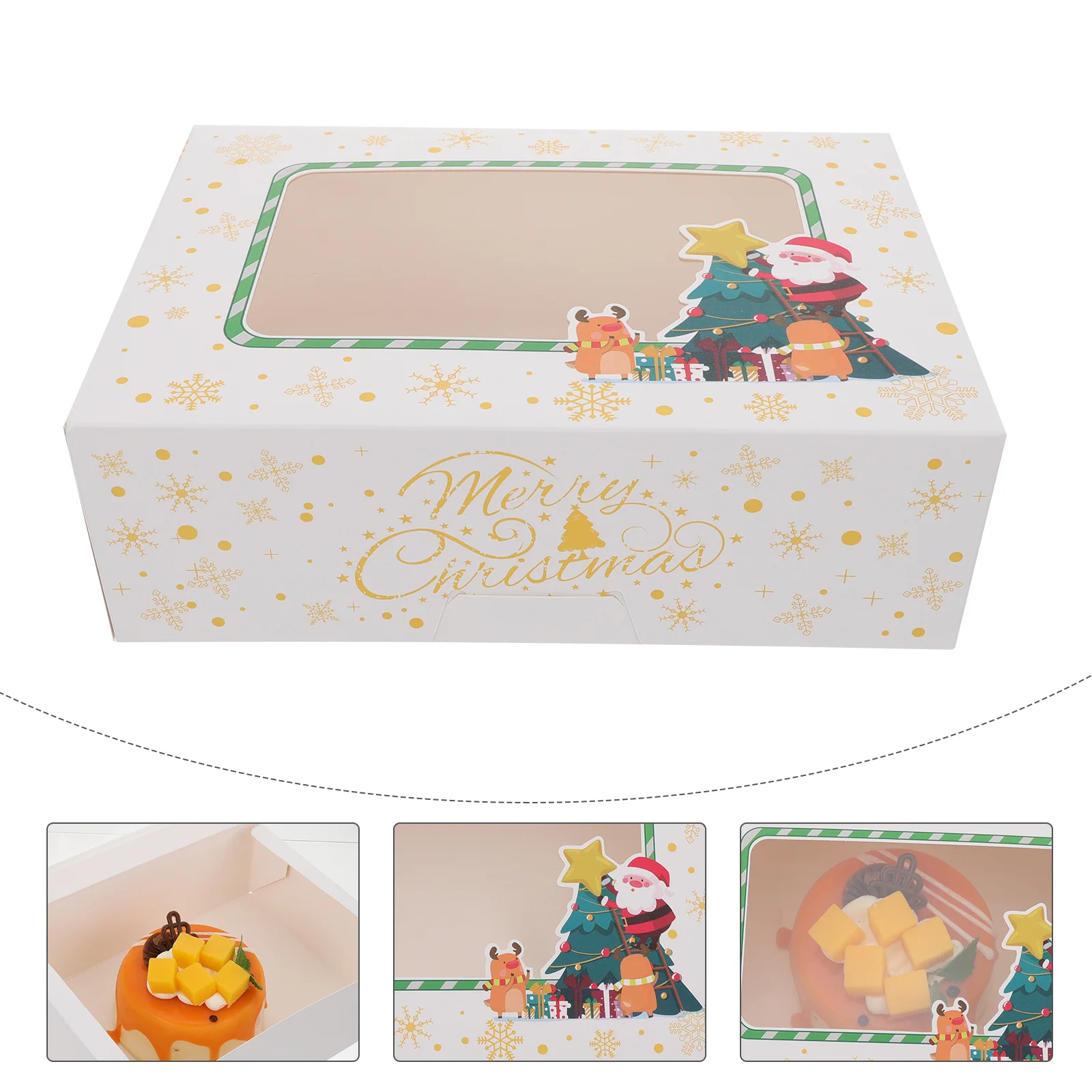 

12pcs Creative Practical Delicate Cake Packing Box Pie Box Xmas Box Dessert Box