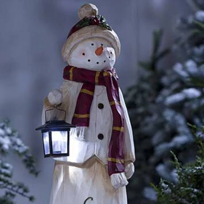 

Статуэтка-фонарь снеговик, Статуэтка из смолы, детский подарок на день рождения, украшение вечерние на новый год, день рождения, вечерние ри...