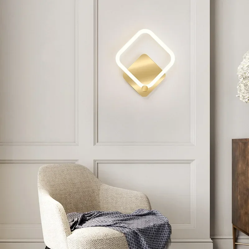 Nowoczesna nordycka lampa ścienna LED Sypialnia Kinkiet ścienny do salonu Sofa TV Hotel Stolik nocny Wnętrze domu Oprawa oświetleniowa