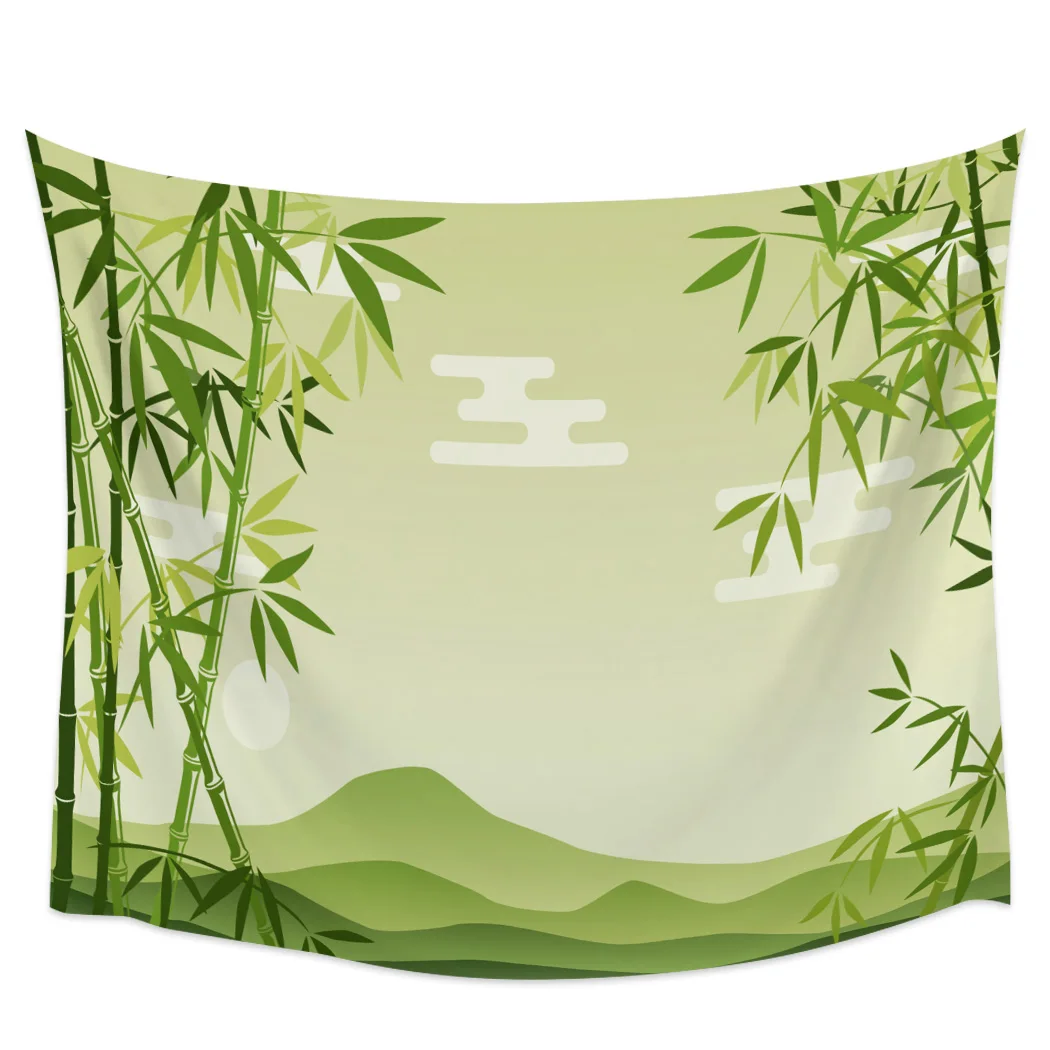 

Зеленый бамбуковый гобелен в китайском стиле, настенное покрытие, домашнее украшение, одеяло, настенная Подвеска для спальни, гобелены