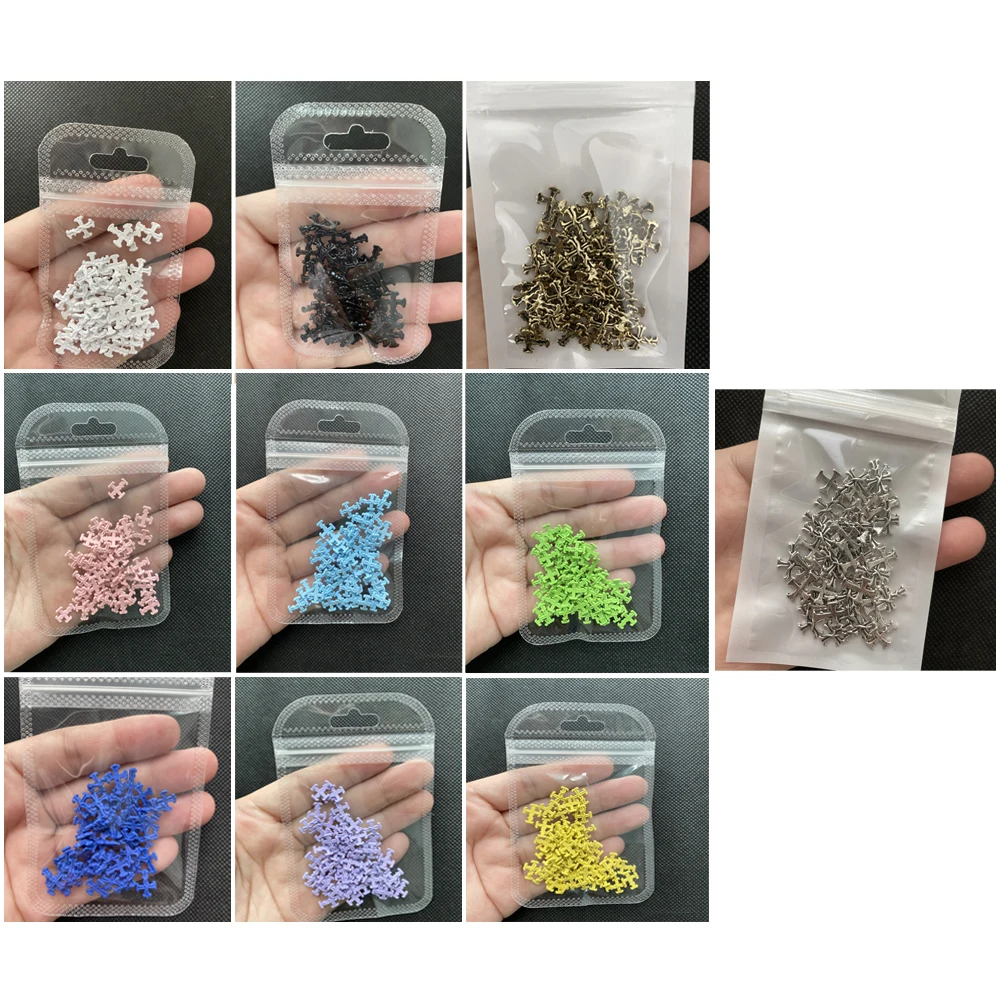 50Pcs Colorful Matte Crocs Charms for Nails High Quality, Metal Jewels Gel Nail Polish Decoration Accessories Manicure for Salon images - 6