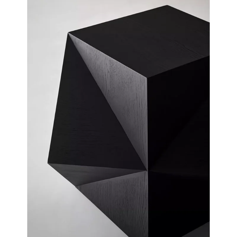 Полигедрический угловой стол североамериканский черный из орехового дерева