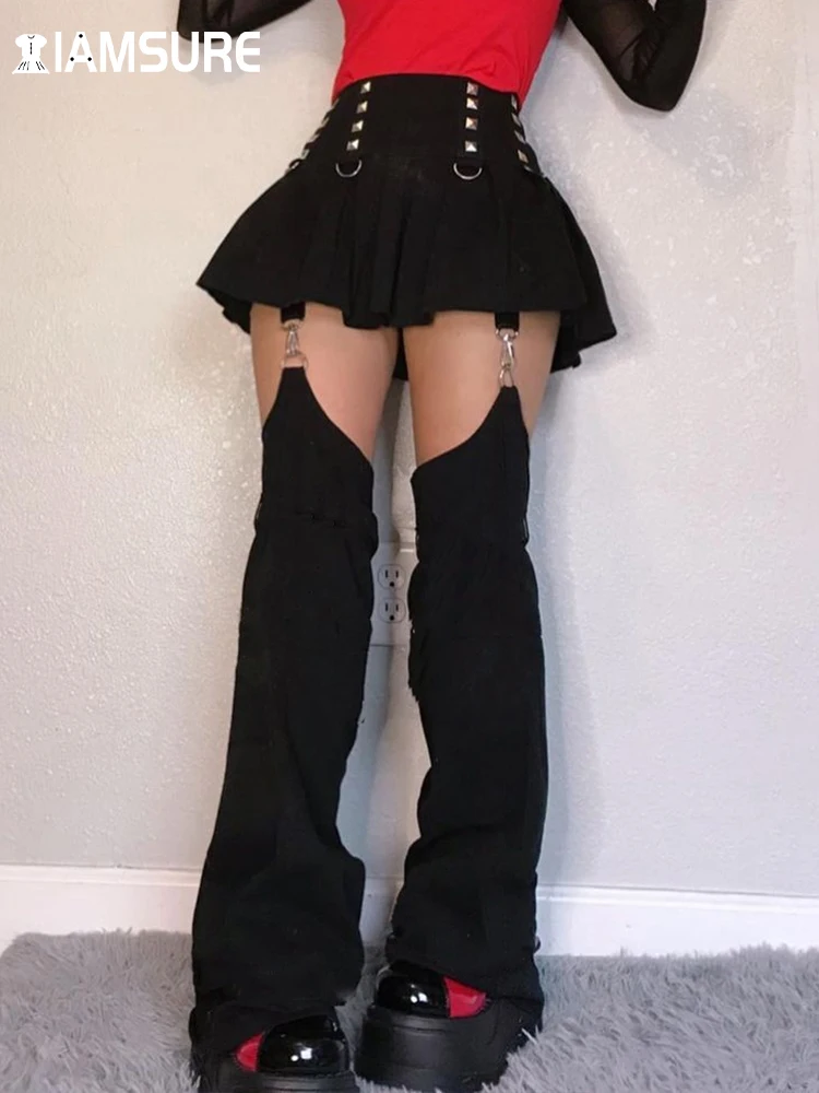 Юбка-мини плиссированная с высокой талией в готическом стиле