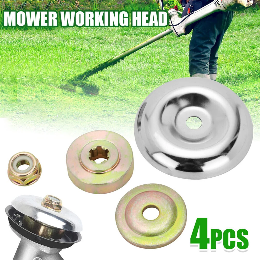 4Pcs/Set Blade Grass Strimmer Metal Brush Head Garden Lawn Mower Brushcutter Trimmer Head Replacement