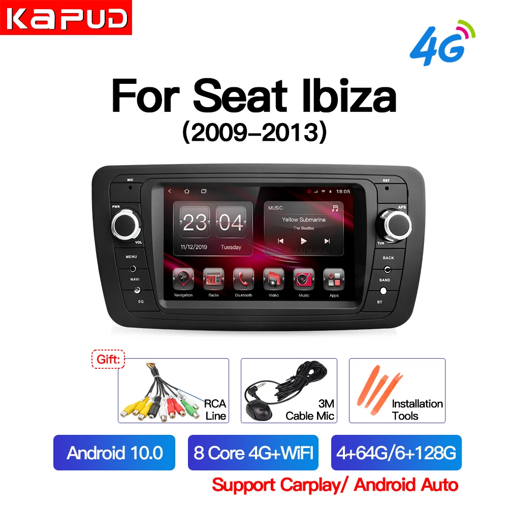 Kapud Android 10 Автомобильный мультимедийный 7 ''GPS-навигатор видеоплеер экран для