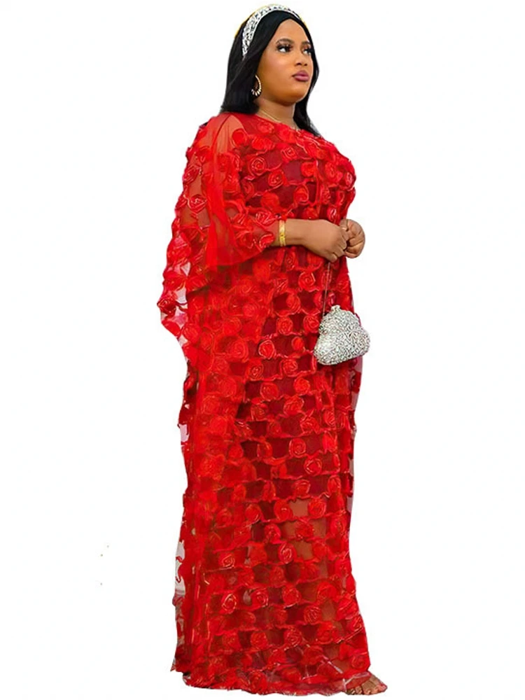 

African Dresses For Women Africa Clothing Long Sleeve Dress Sexy O-Neck Perspective Slim Dress Office Lady Party Spring Autumn