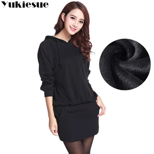 Зима Осень 2018 флисовая Повседневная Женская Длинная толстовка с капюшоном пальто Верхняя одежда с карманами куртки с капюшоном размера плюс топы размера плюс