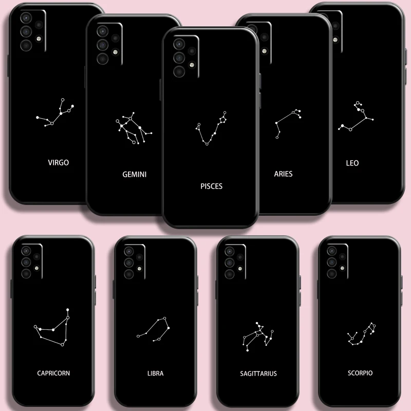 

Twelve Constellations For Samsung Galaxy A01 A02 A02S A03S A10 A11 A12 A20S A21s A22 5G Phone Case Shell TPU Back Funda Black