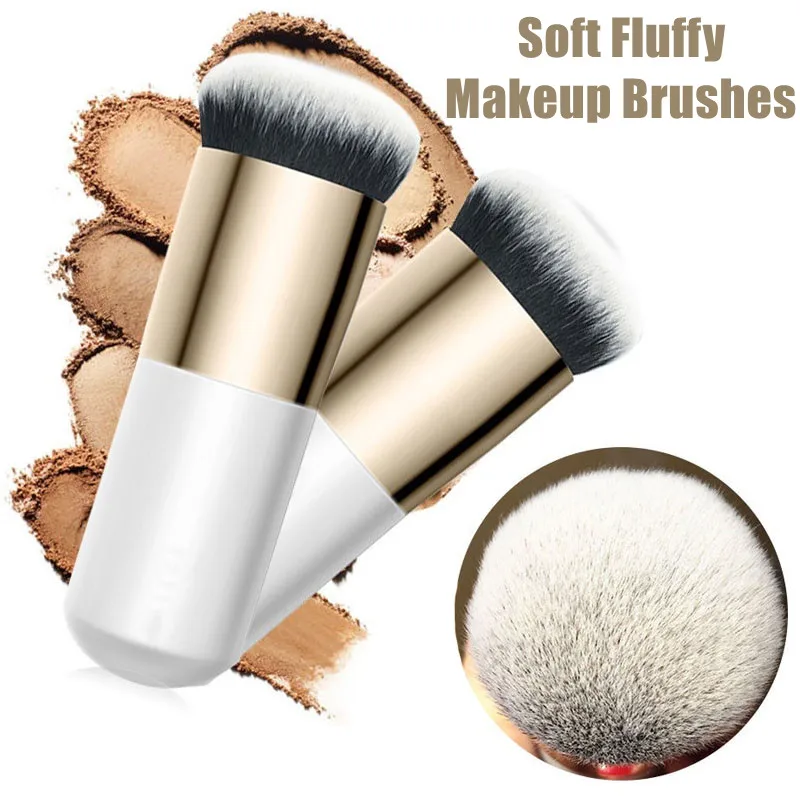 

New Fashion Chubby Pier Foundation Brush Flat Cream Makeup Brushes Professional Cosmetic Brush highlight brush loose powder brus