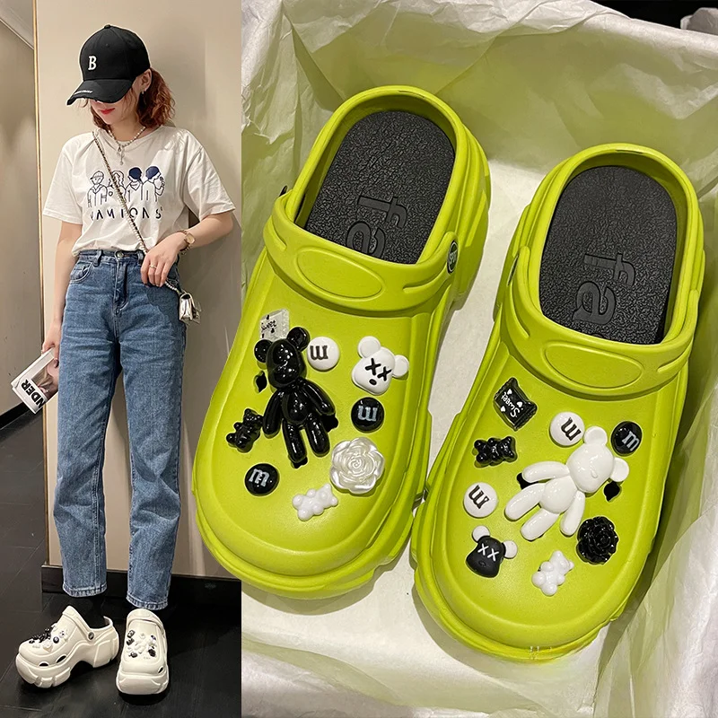 Women's Sandals Summer Fashion EVA Soft Bottom Slippers Outdoor Garden Shoes Hollow Breathable Female Shoes High Quality Sandals