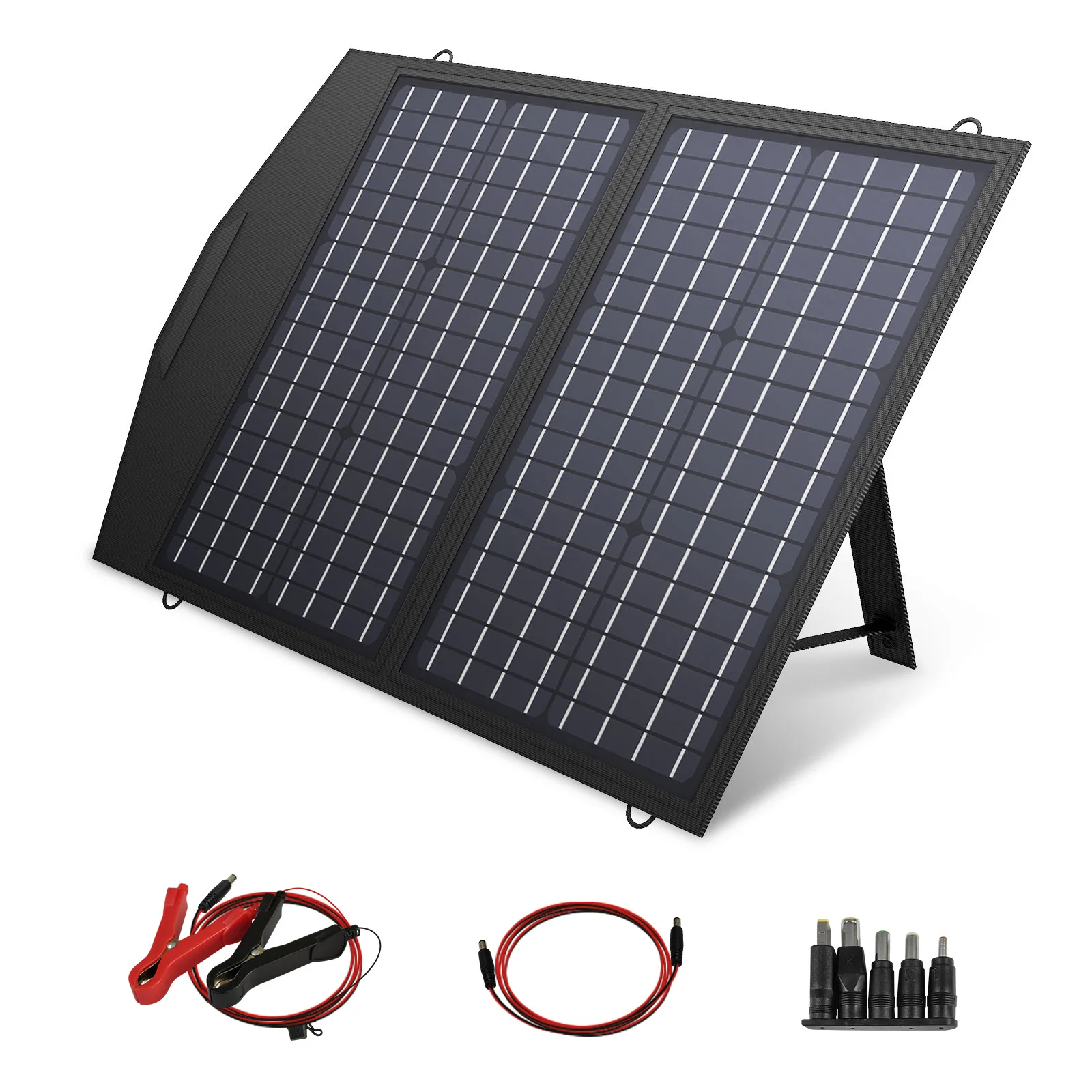 ALLPOWERS 60W Solar Panel Foldable Solar Charger Dual 5V USB 18V DC Output Waterproof for Mobile Phone Camping Boats