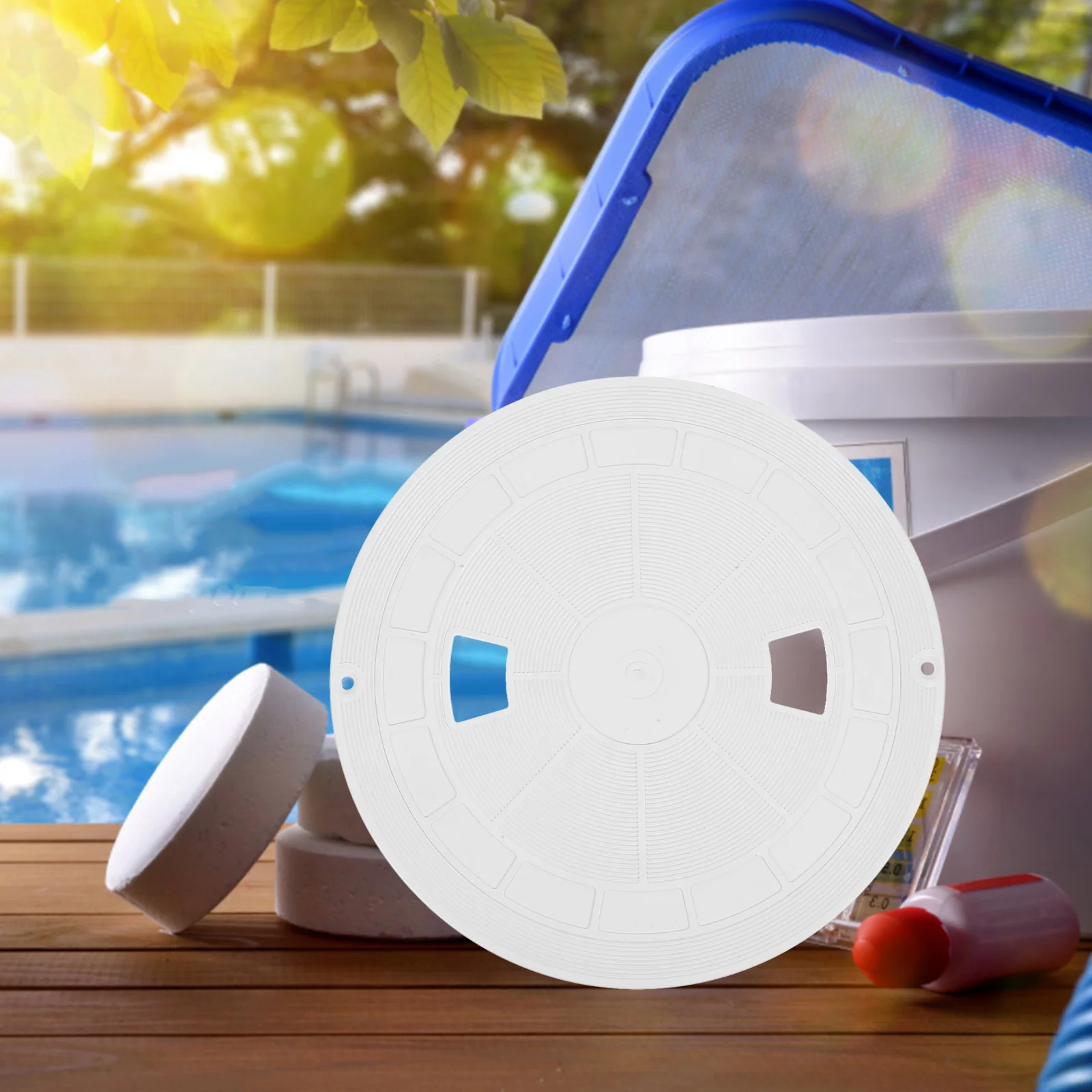 Крышка-скиммер для бассейна надувной сменный аксессуар из АБС-пластика круглого