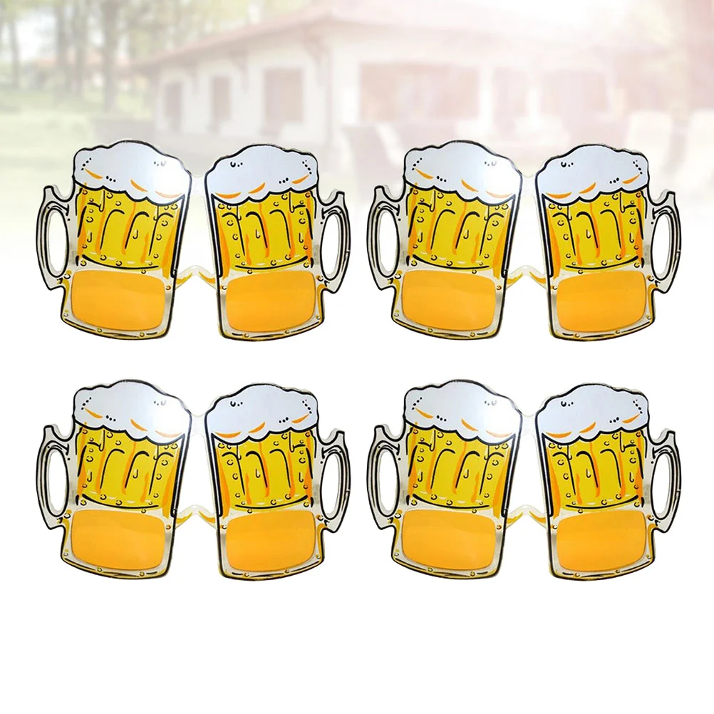 

4 Pcs Beer Decorations Party Eyeglasses Funny Eyeglasses Festival Holiday Novelty Sunglasses Novelty Glasses Beer Cup Spectacles