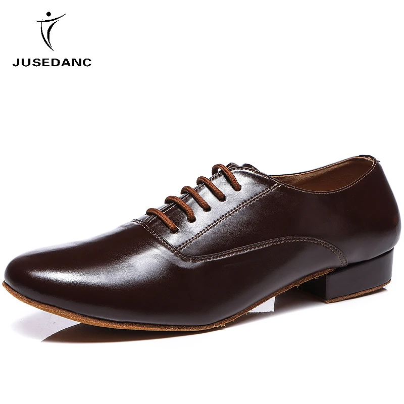 Men Shoes Latin Dance Shoes Cuban Heel Fashion Ballroom Shoes Men's Dancing Shoes Wedding Tango Dance Low Heel JuseDanc