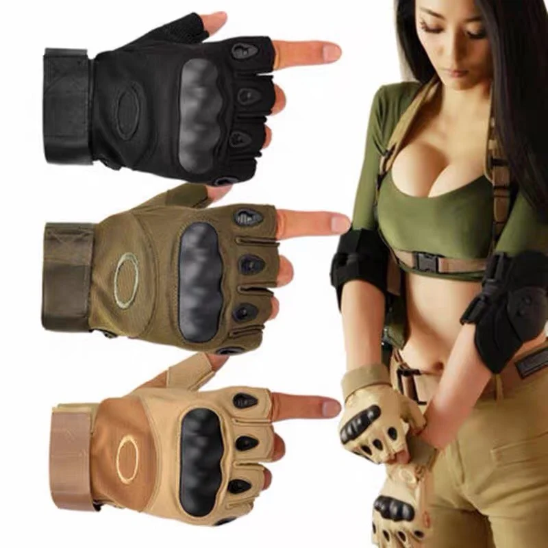 

Тактические женские спортивные перчатки, военные мужские перчатки без пальцев, перчатки для скалолазания, стрельбы, охоты, велосипедные пе...