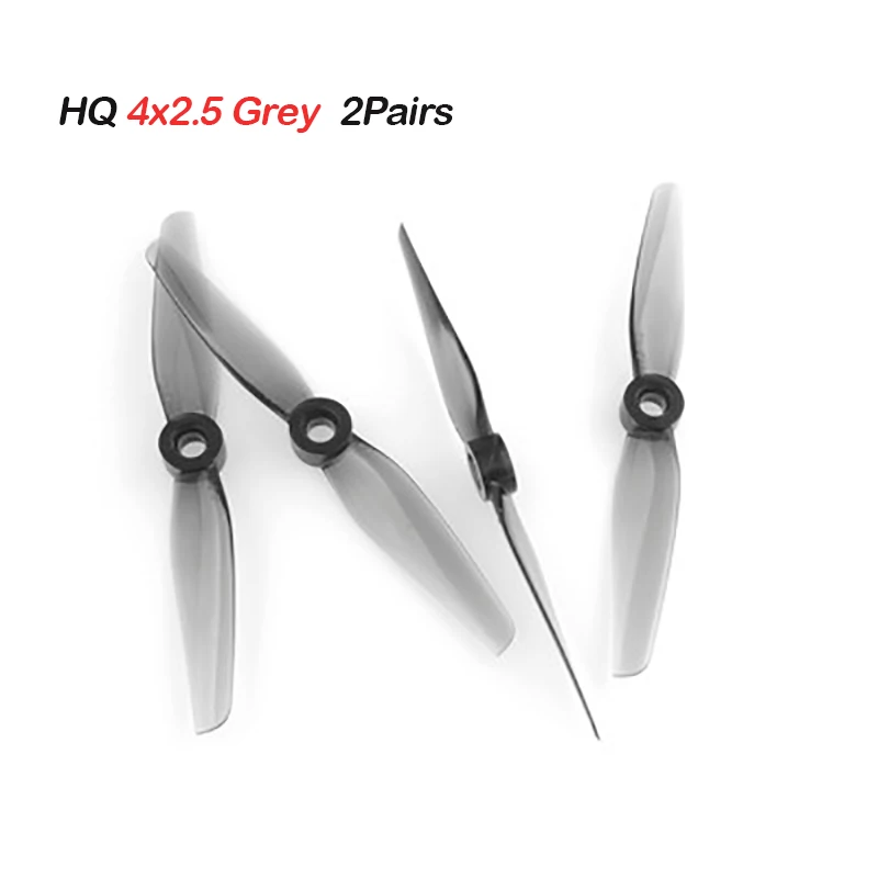 

2Pairs HQ Durable Prop 4X2.5 4025 Grey CW CCW Poly Carbonate Propeller 4 inch 2-blade 5mm Shaft 1.7g For RC FPV Quadcopter Drone