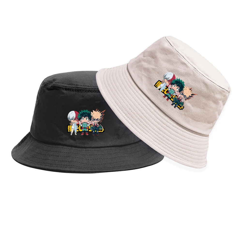 

Casual Fisherman Hat My Hero Academia Anime Bucket Hats Cartoon Student Hat Outdoor Caps Summer Hip Hop Sun Protection Cap