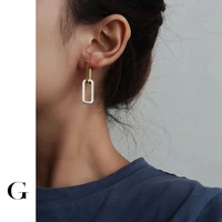 ghidbk new trendy goldsilver color mixed geometrical hoop earrings in stainless steel unque design minimalist jewelry