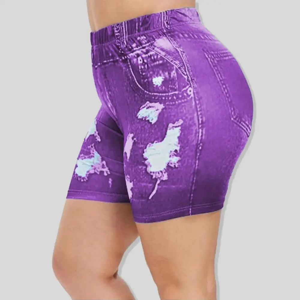 

Stylish High Waist Women Elastic Slim Shorts Hot Pants Ripped Jeans Minipants