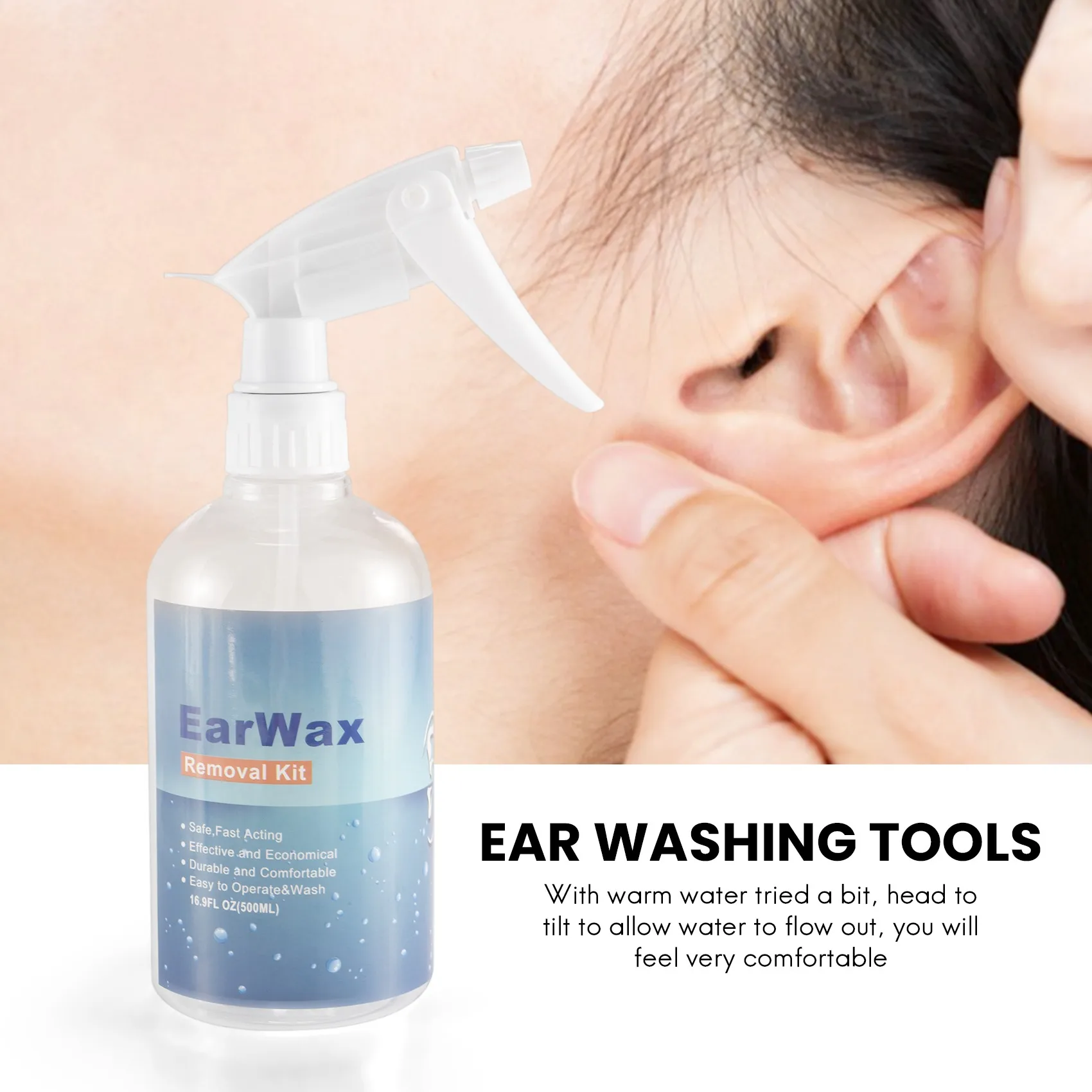 Набор для очистки ушного орошения 500 мл набор удаления воска с шприцом мытья ушей