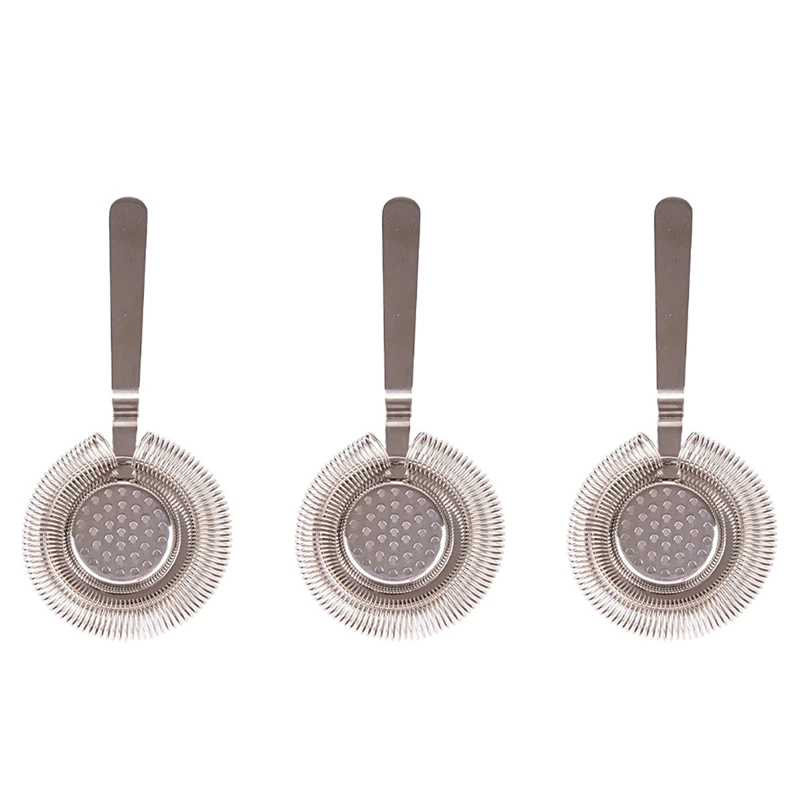 

Ситечко для коктейлей 3X, ситечко из нержавеющей стали, подходит для всех шейкеров, аксессуары для бара высокого качества, серебристого цвет...