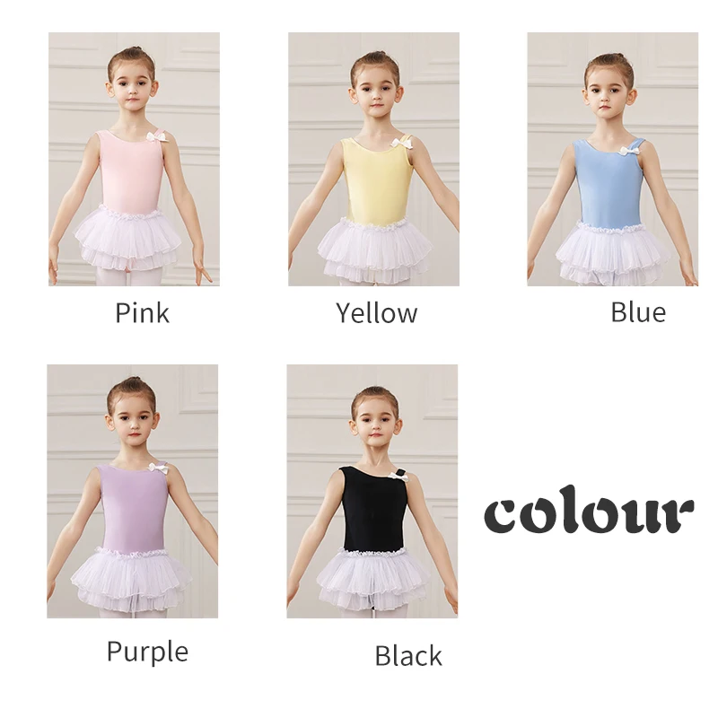 RUYBOZRY Ballet Leotard Dance Costume Gymnastics Cotton Kids Bodysuit Dance Outfit For Girls Dancewear Leotards Ballet Camisole