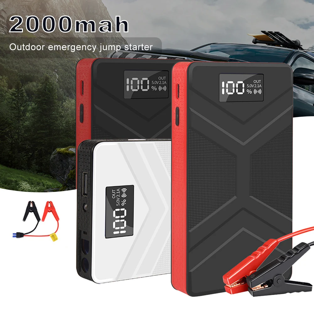 

12V Car Battery Starter Portable Power Bank Jump Starter Battery Booster Emergency Device with LED Light for Gasoline Diesel