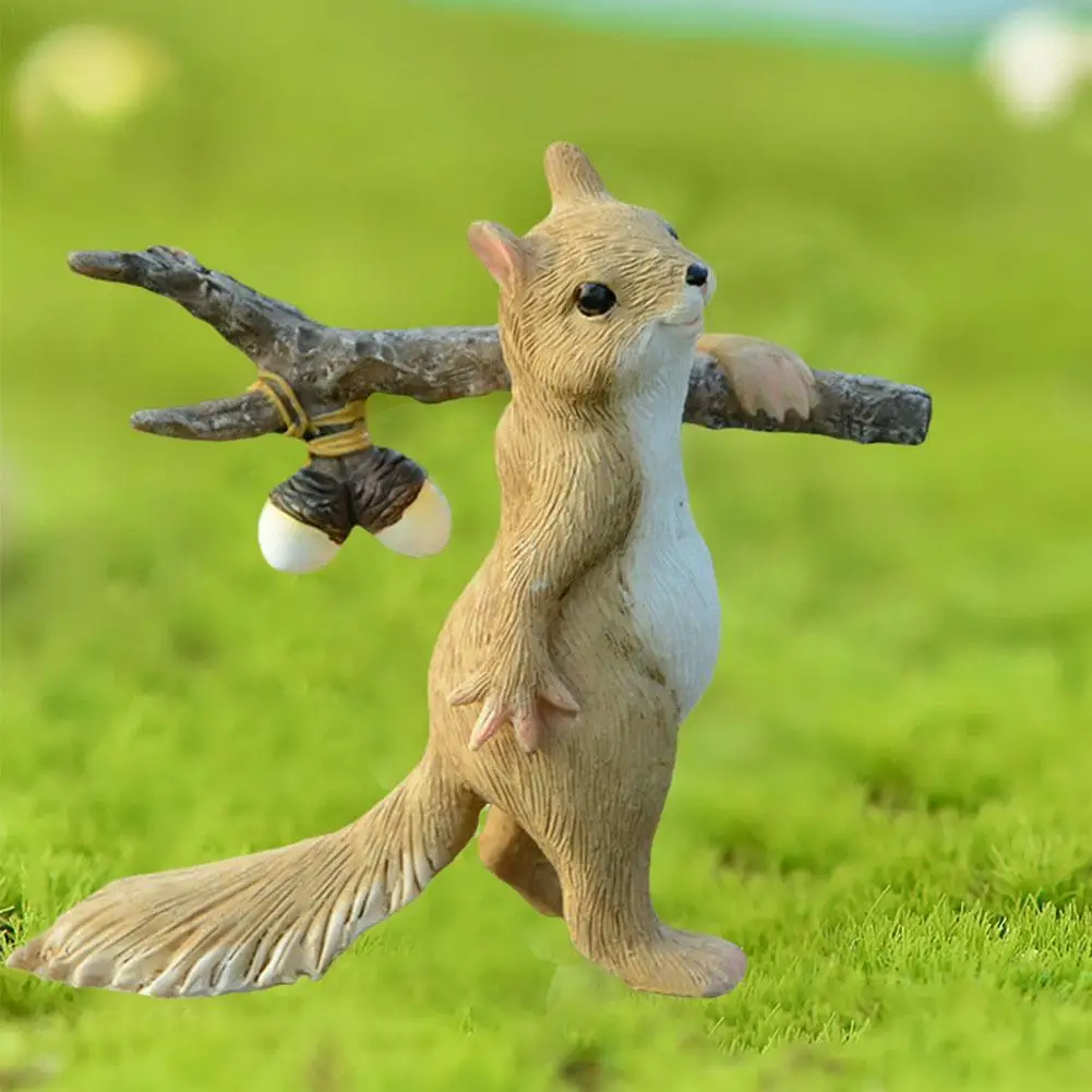 

And Lovely Squirrel Ornaments Animal Figurine Home Decor Garden Decoration Gift Miniatures Ornaments Fairy K0l5
