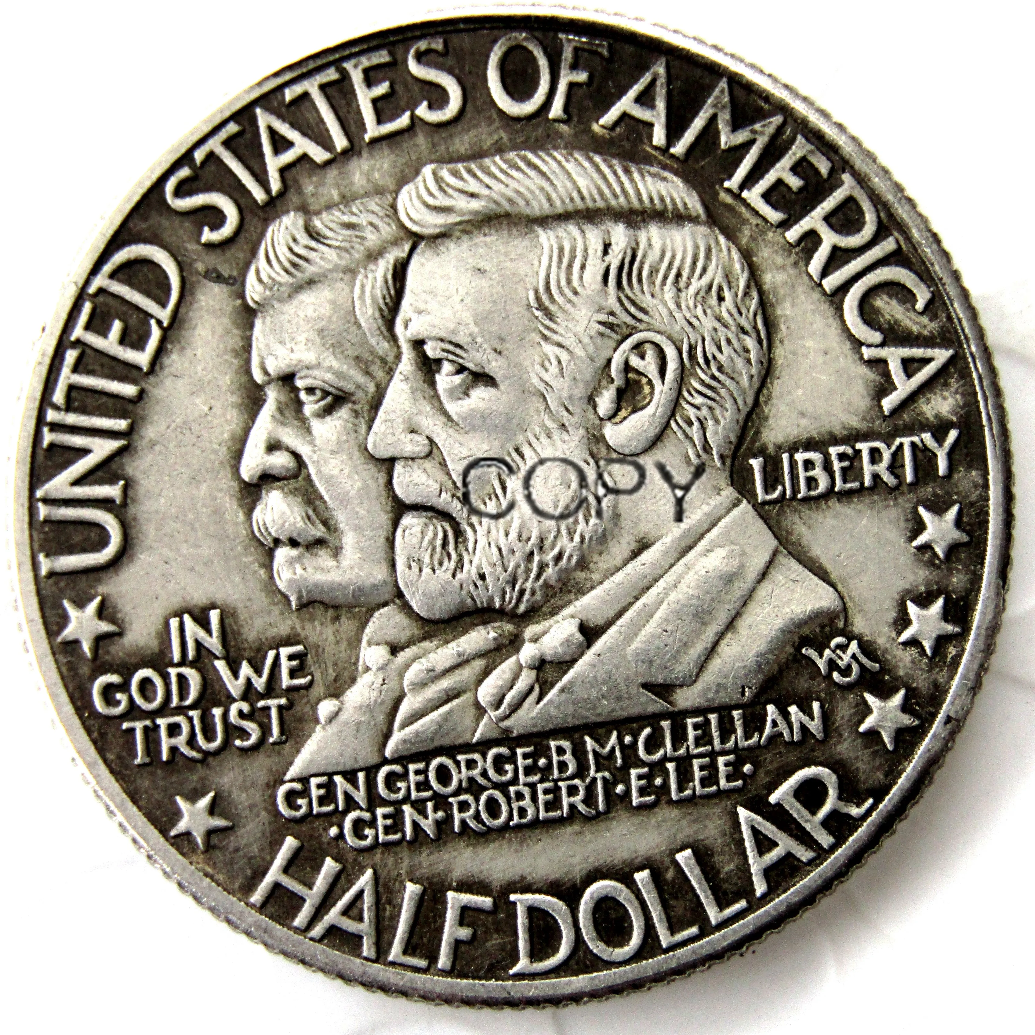 

US 1937 Antietam Commemorative Silver Plated Half dollar Copy Coins