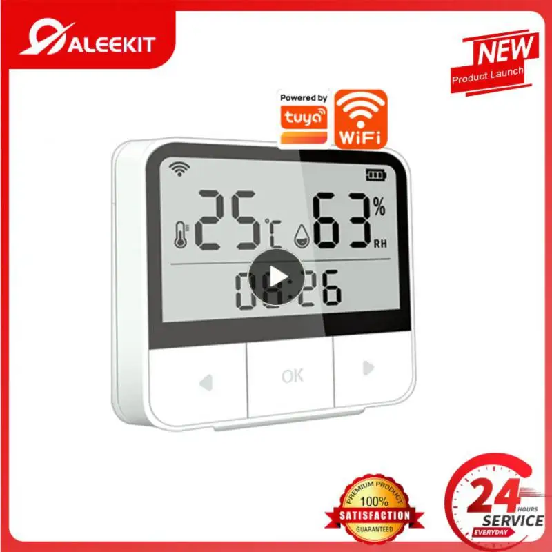 

Temperature And Humidity Sensor Remote Monitoring With Lcd Display Thermometer Detector Long Battery Life Thermometer Tuya Wifi