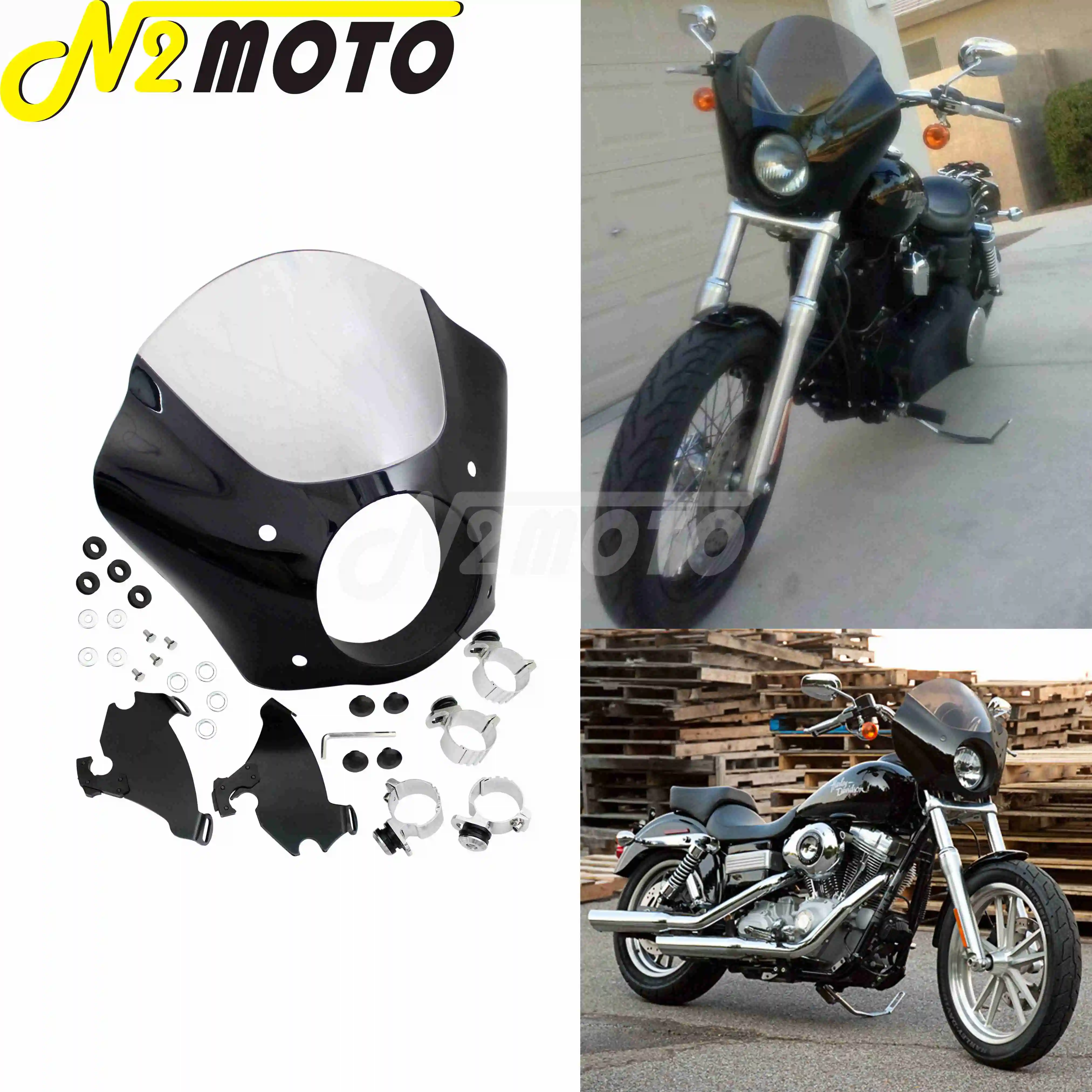 Motorcycle Accessories Gauntlet Fairing Headlight Cowl Bracket For Harley Sportster XL 883 1200 Street Glide Fat Bob Cafe Racer