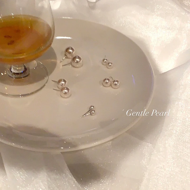 Элегантные большие круглые серьги-гвоздики KADRUFI с имитацией жемчуга свадебные