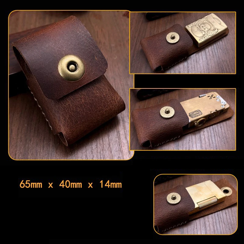 Leather Covering Case For Zorro Zippo  Magnet Suction Handma